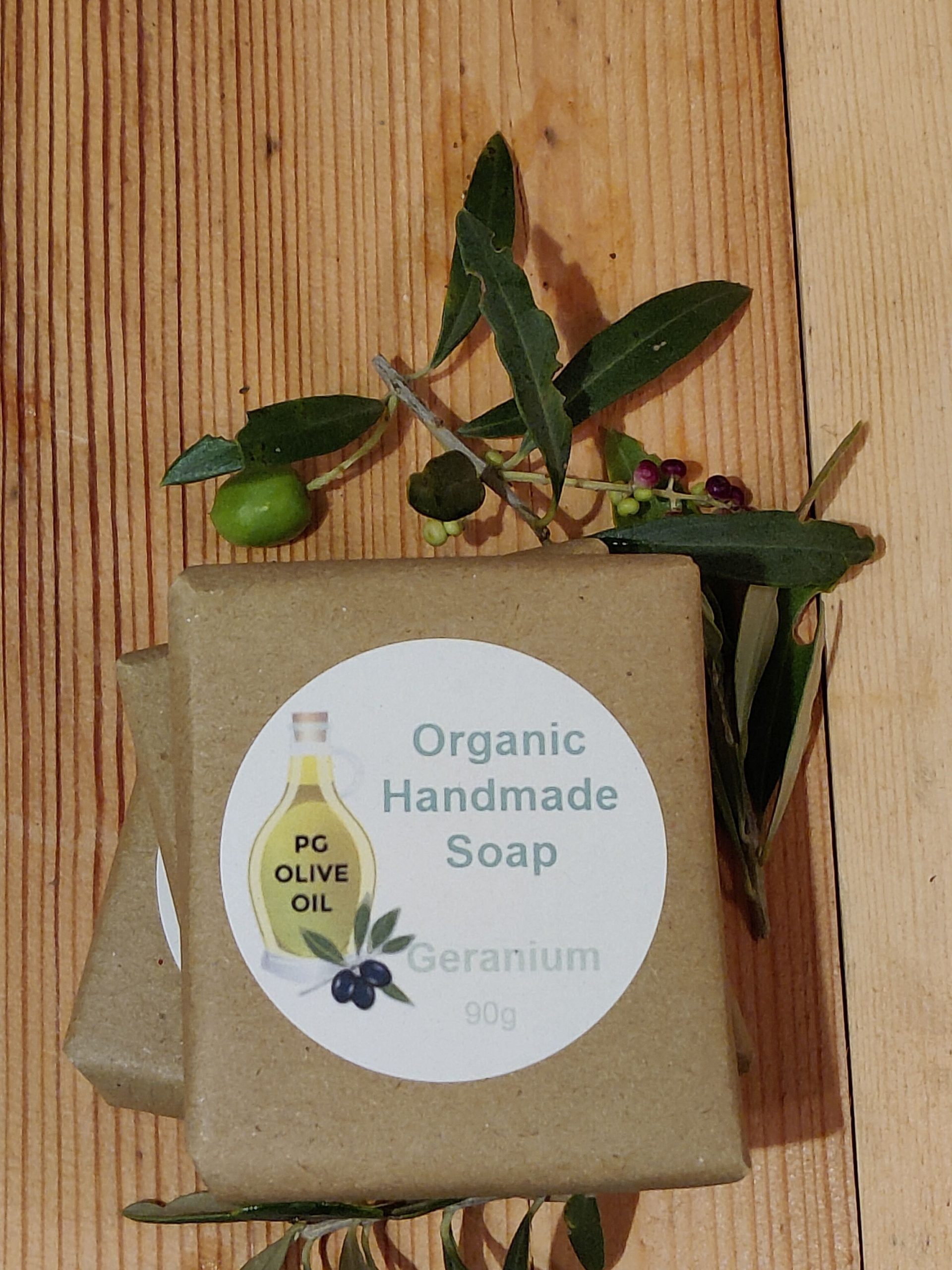 Handmade Geranium Soap 90g - Image 2