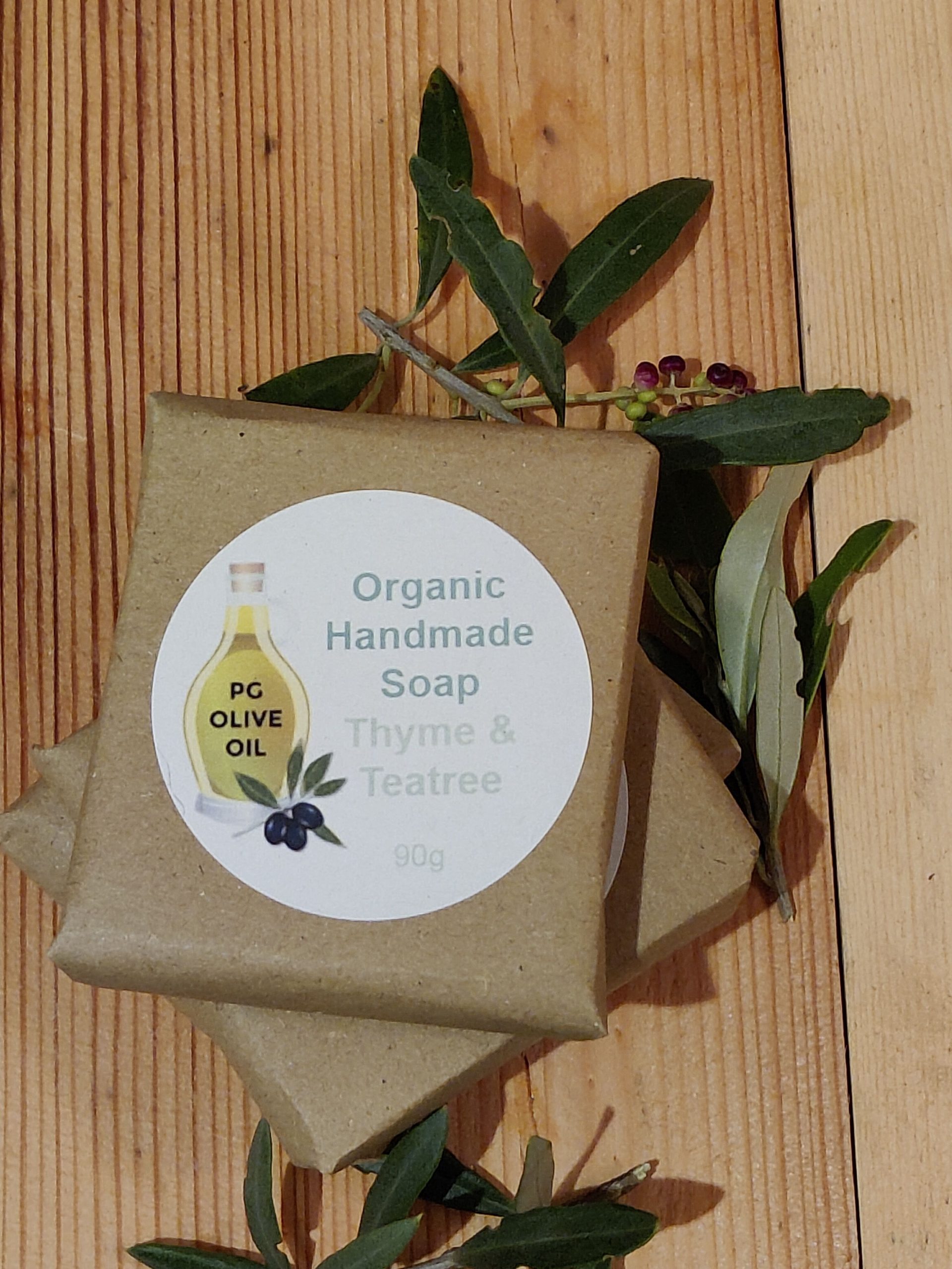 Handmade Thyme and TeaTree Soap 90g - Image 2