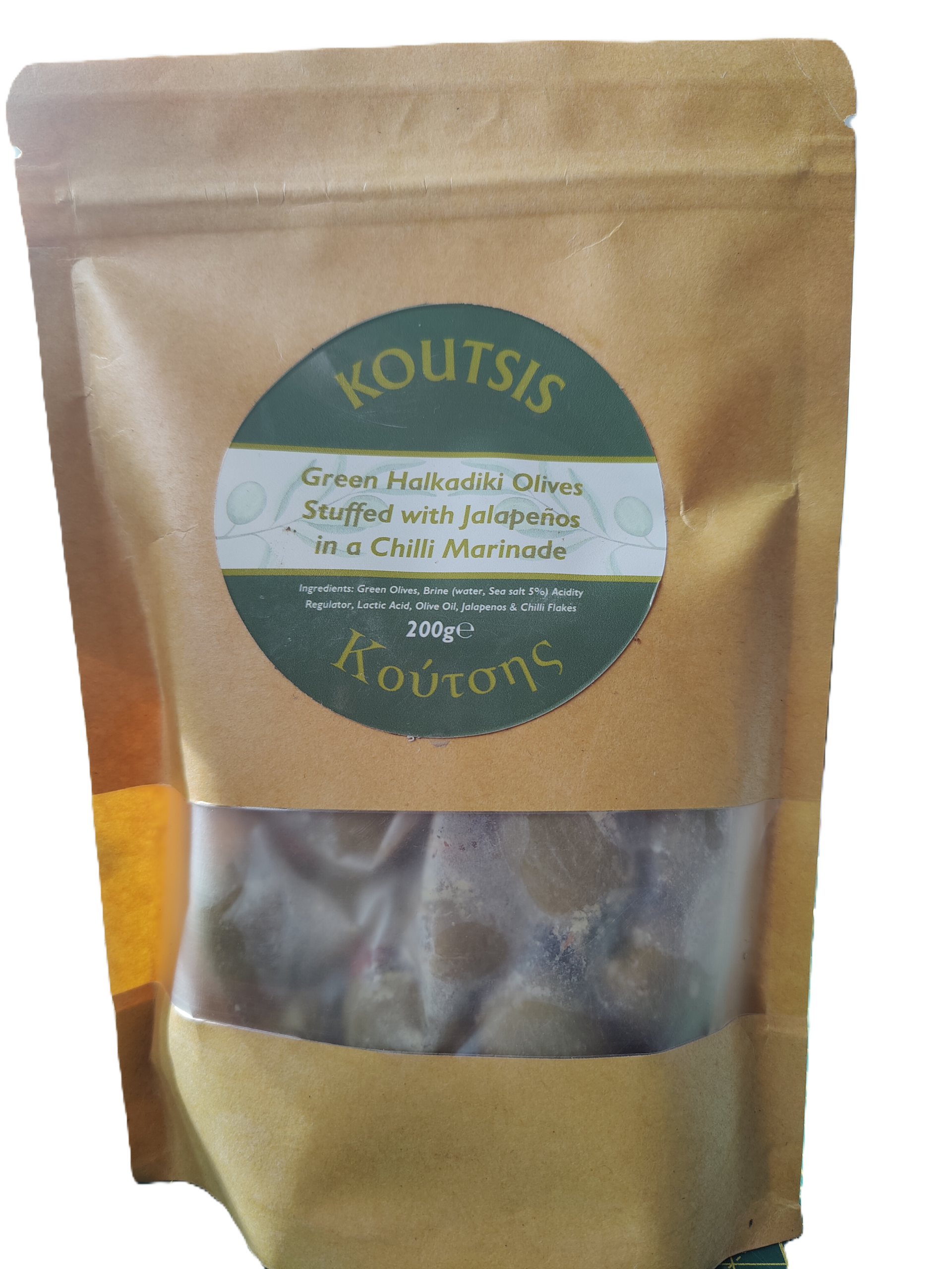 Greek Mammoth Halkidiki, Jalapeno Stuffed Olives with a chilli marinade 200g