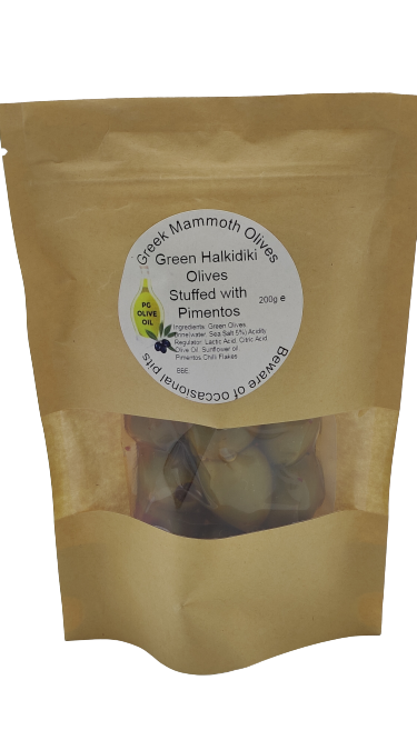Greek Mammoth Halkidiki, Jalapeno Stuffed Olives with a chilli marinade 200g - Image 2