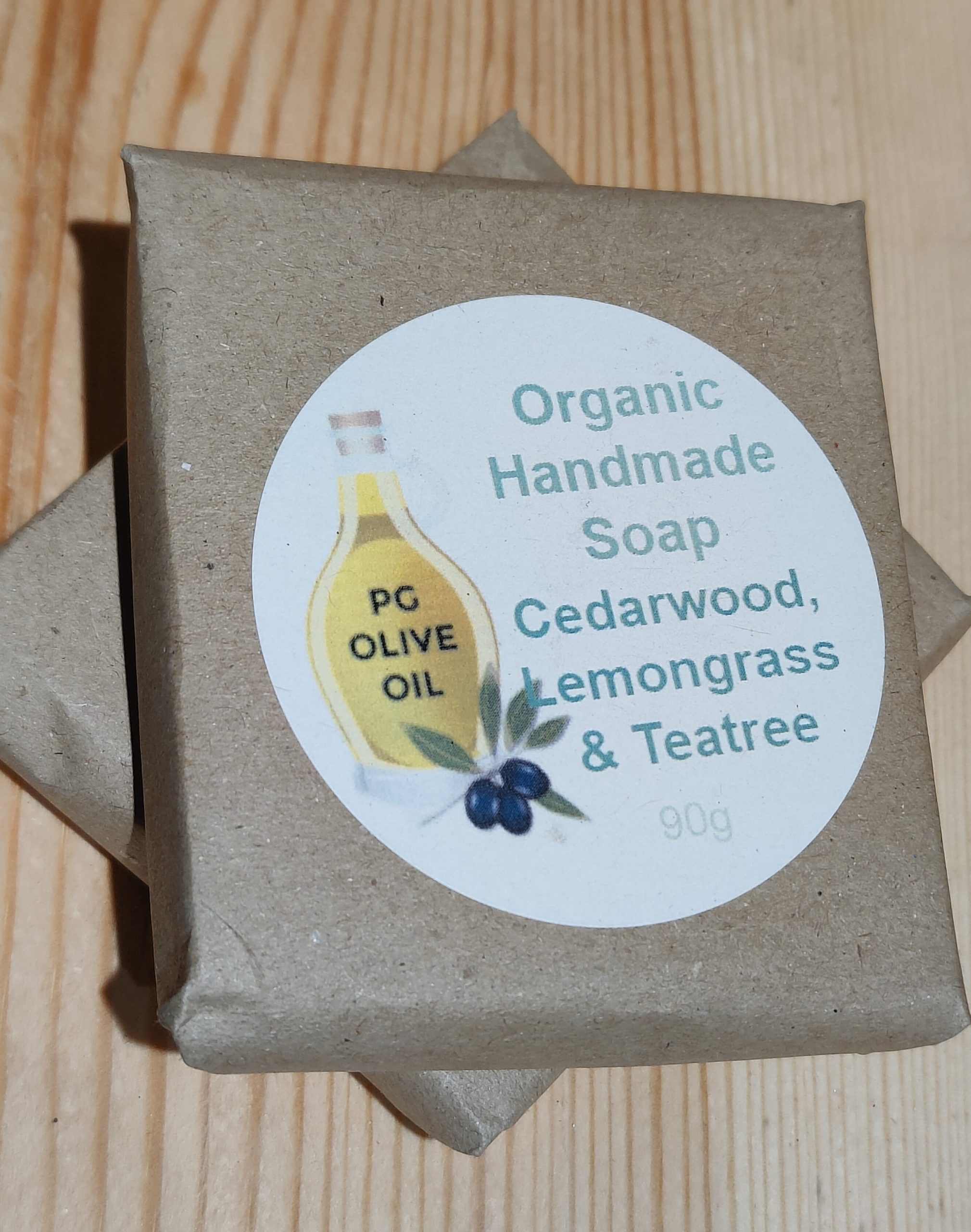 Handmade Cedarwood, Lemongrass & Teatree Soap 90g - Image 2