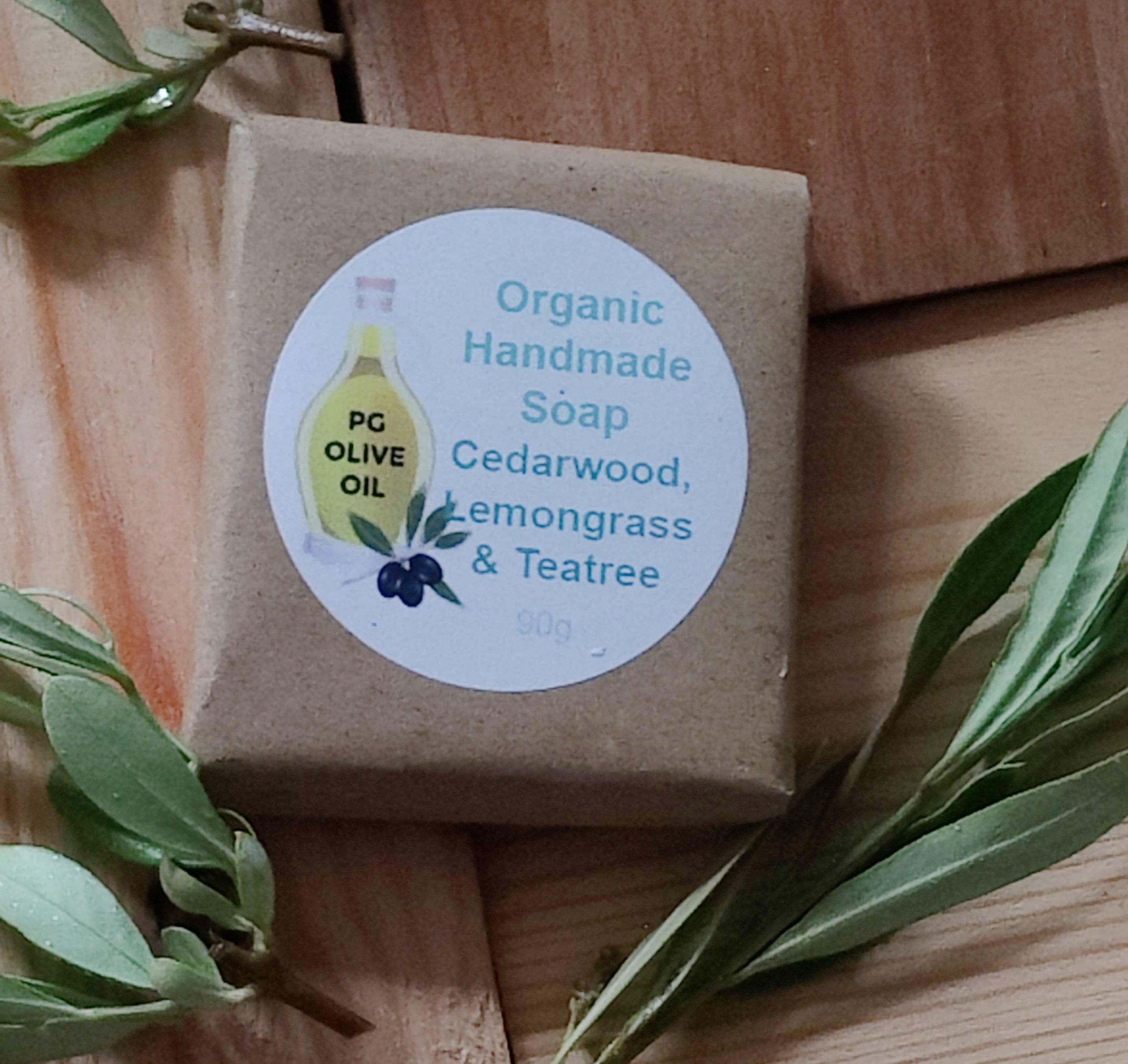 Handmade Cedarwood, Lemongrass & Teatree Soap 90g - Image 4