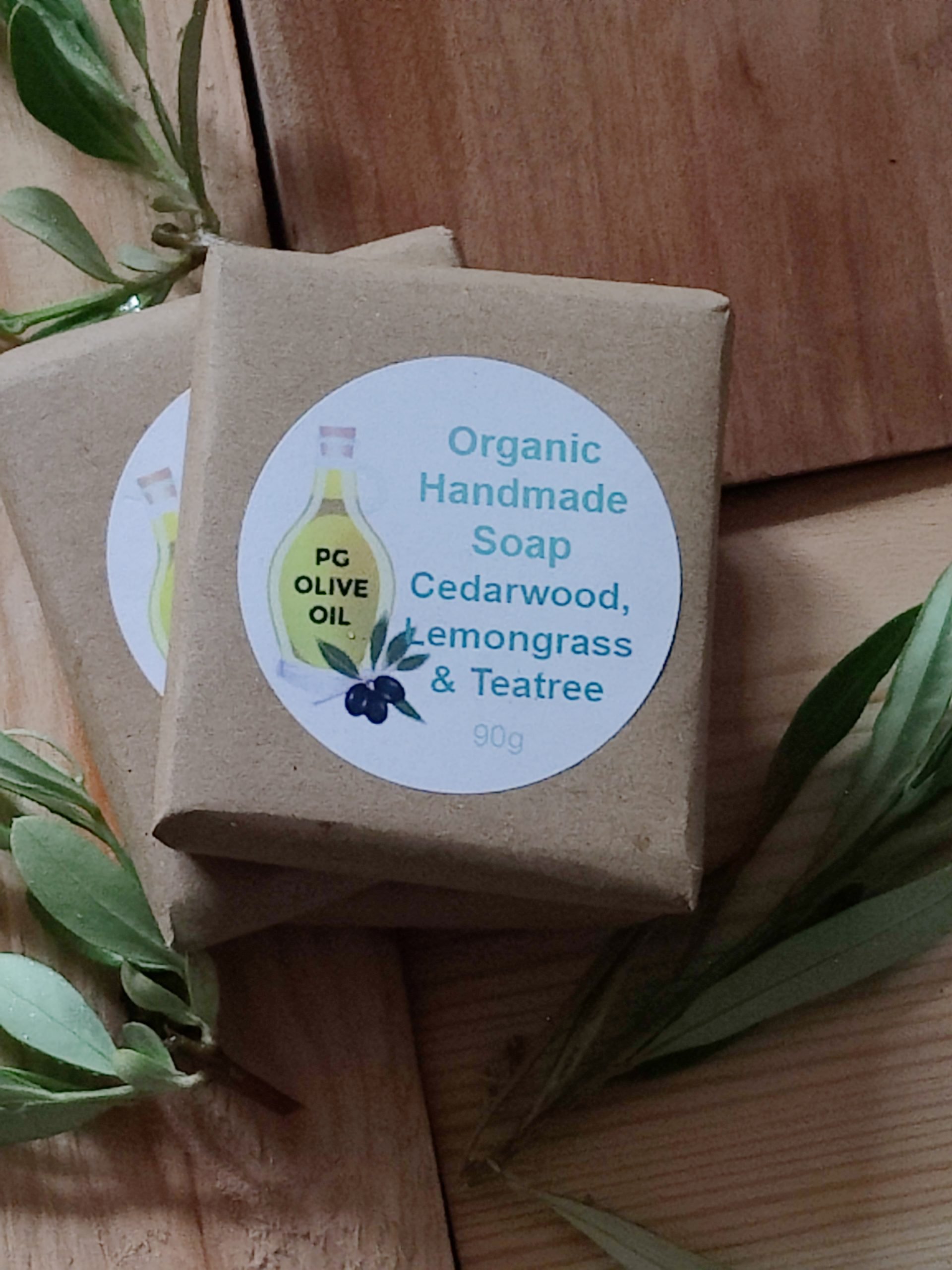 Handmade Cedarwood, Lemongrass & Teatree Soap 90g - Image 3