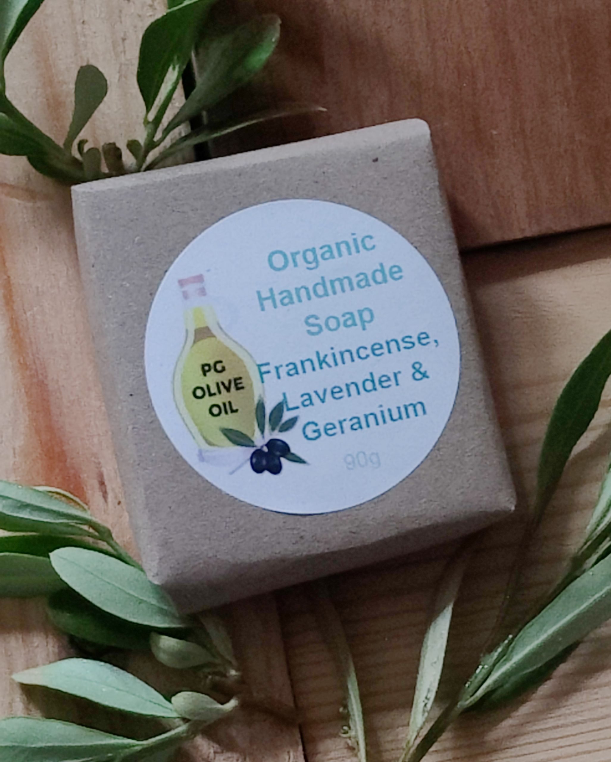 Handmade Frankincense, Lavender & Geranium Soap 90g