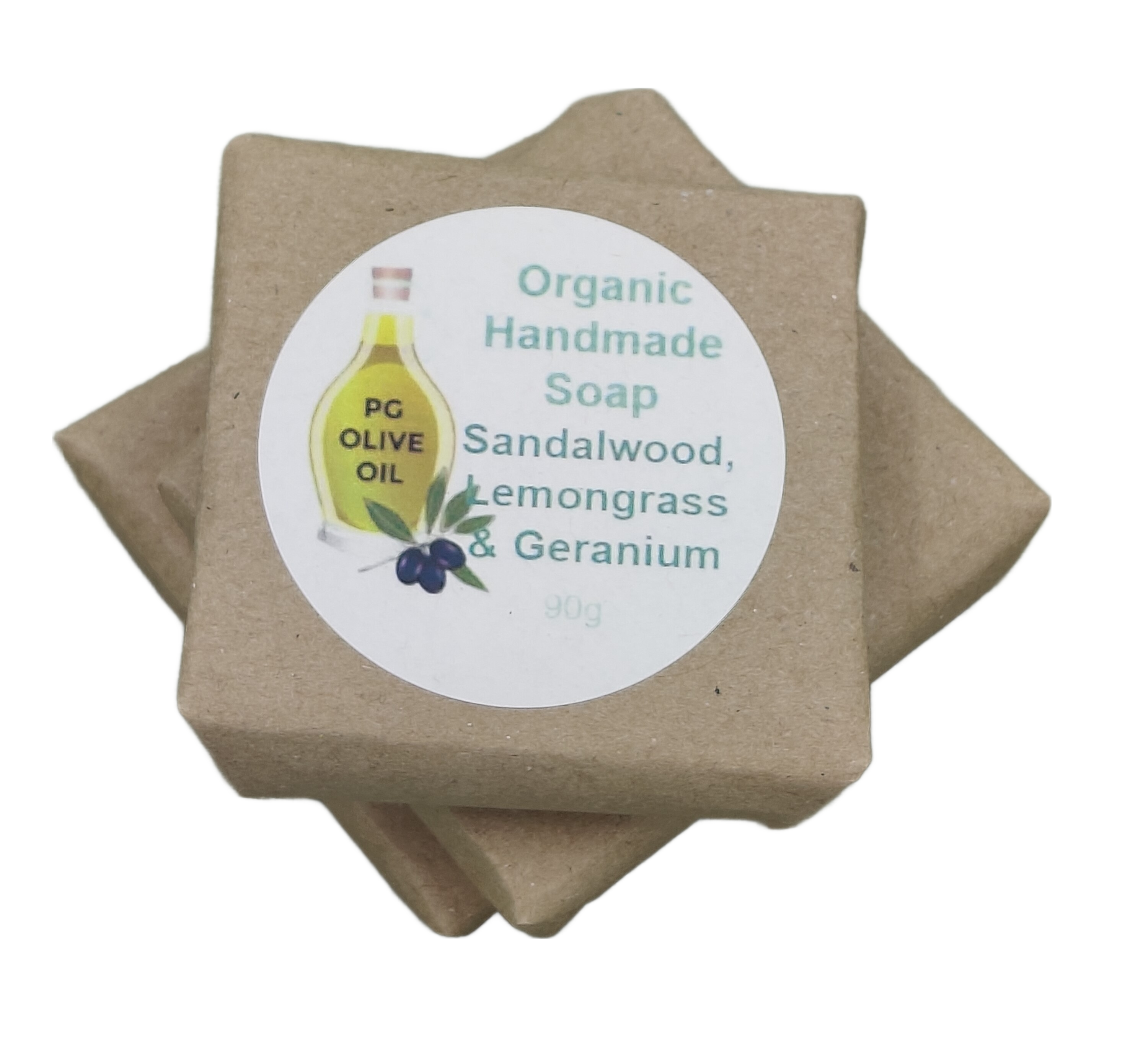Handmade Sandalwood, Lemongrass & Geranium Soap 90g
