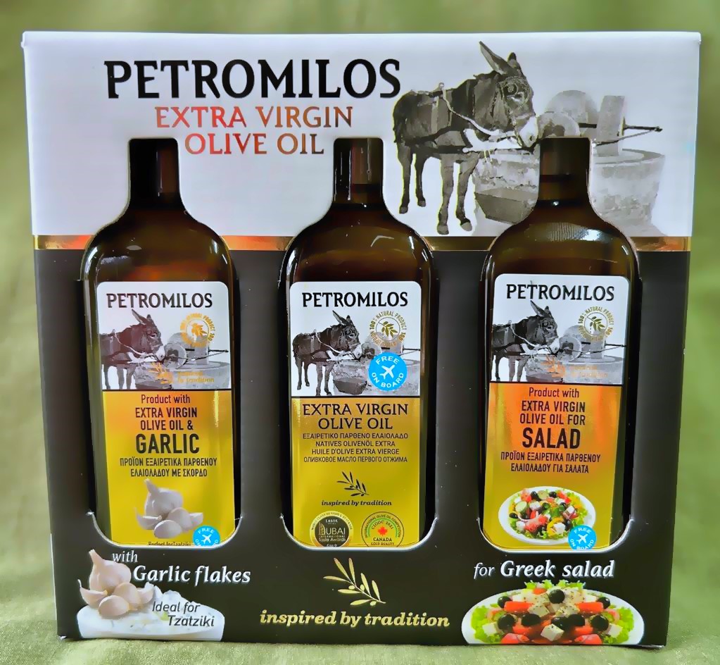 Petromilos 3 Organic Extra Virgin Olive Oil Gift Pack - Image 2